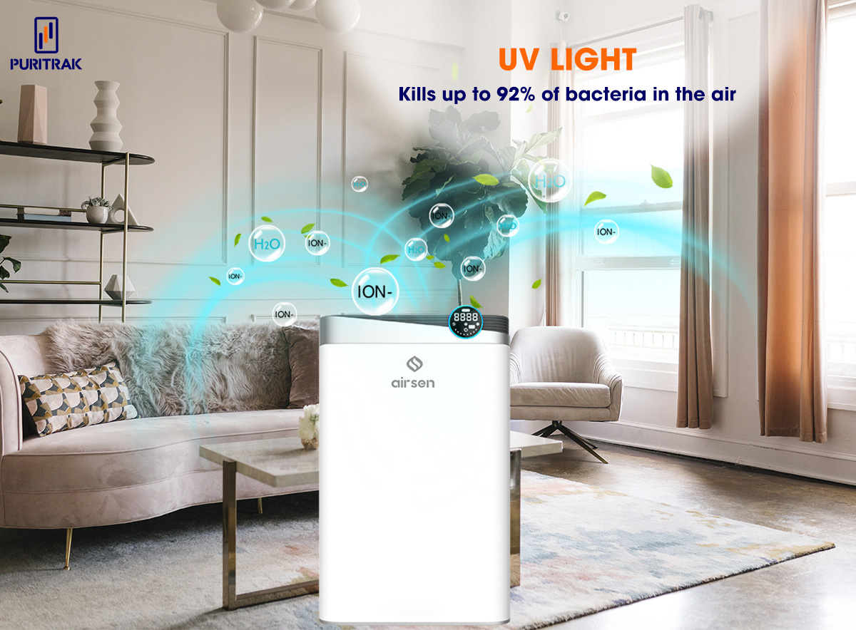 Airsen AS488 is equipped with UV light that kills bacteria up to 92%
