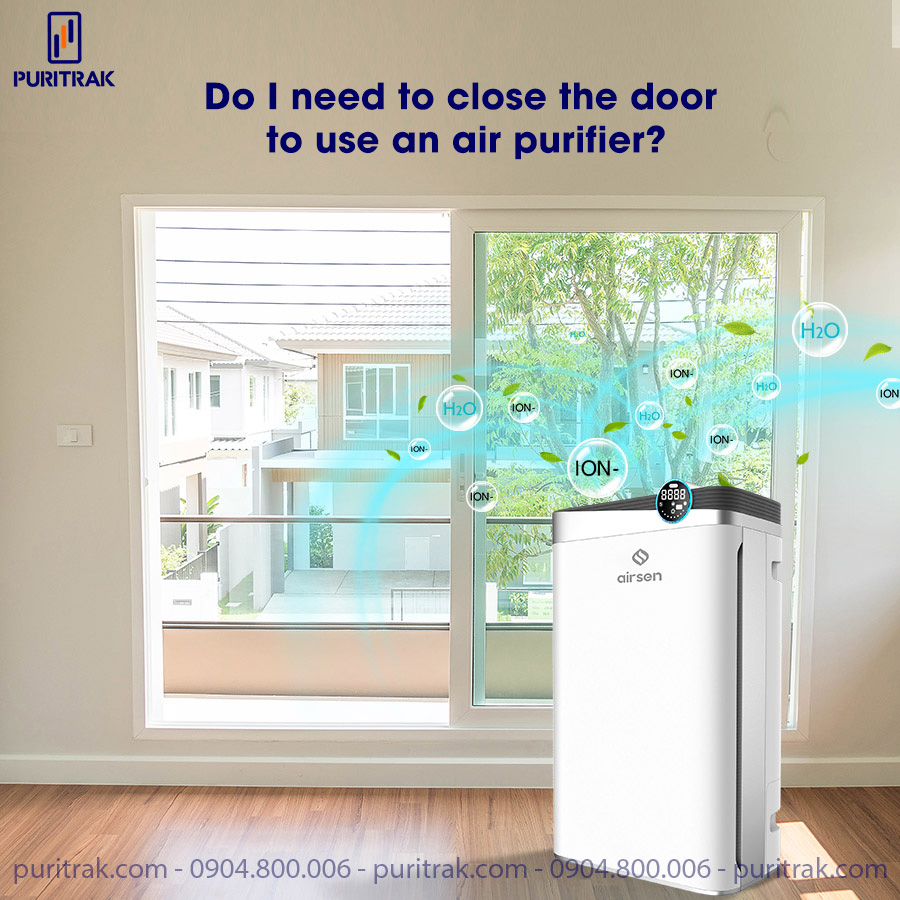 Do you need to close the door when using an air purifier?