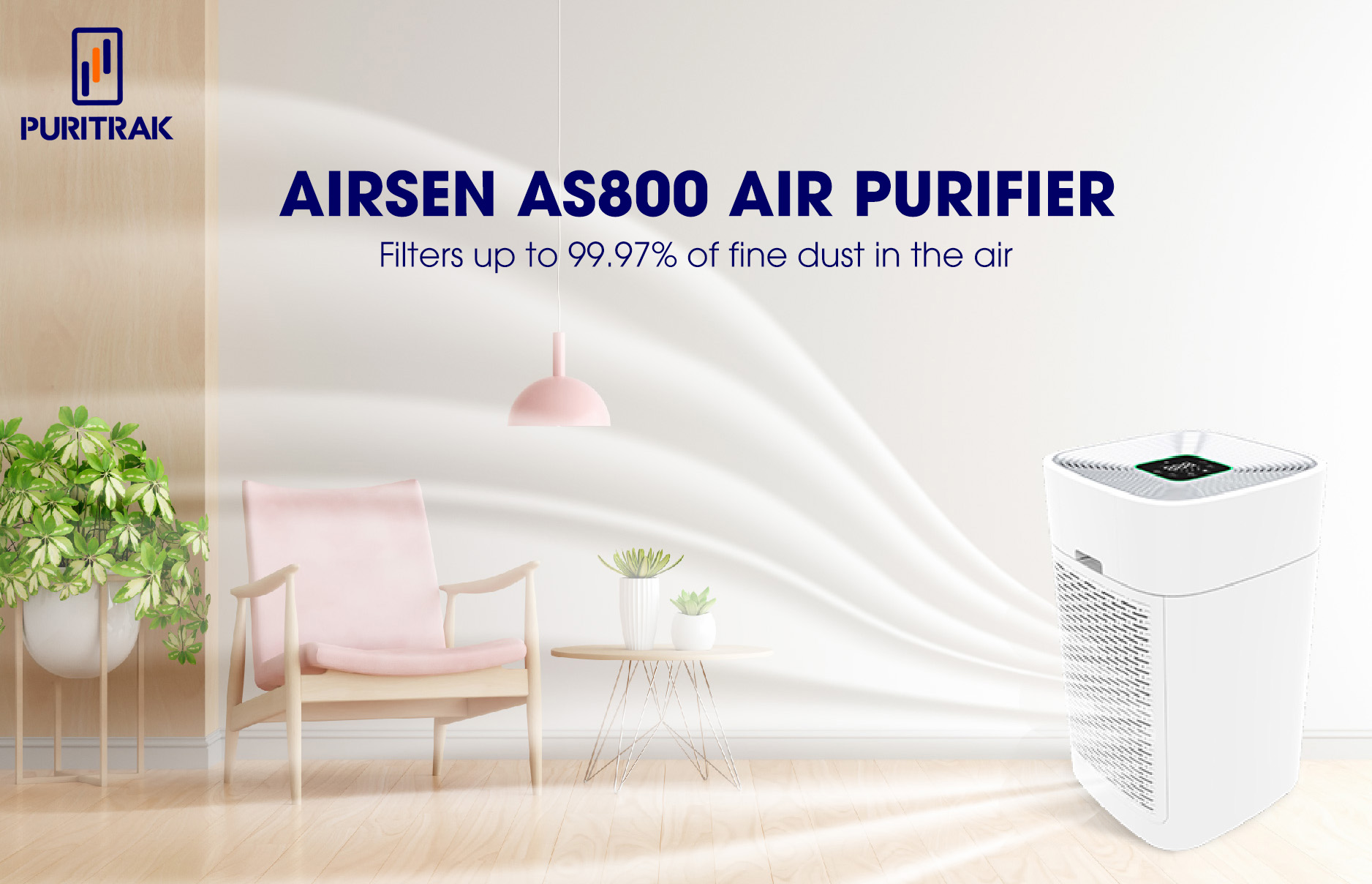Airsen AS800 Air Purifier - Filters Fine Dust up to 99.97%